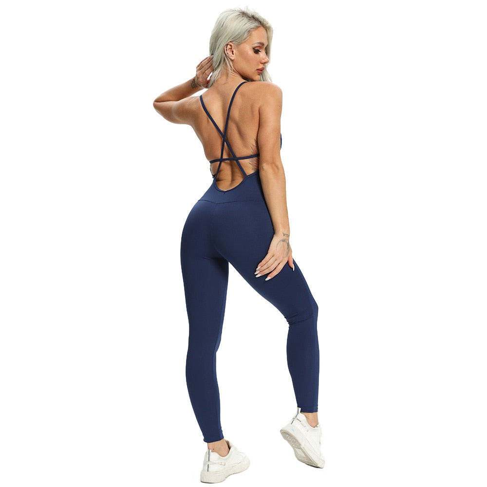 Yoga Outfit 2023 New Womens Yoga Fitness Backless Overalls